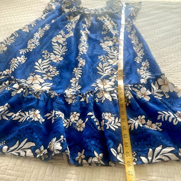Jade Fashion Hawaiian Muumuu Midi Dress Cotton Floral Blue Plus Size L / XL - Picture 4 of 4